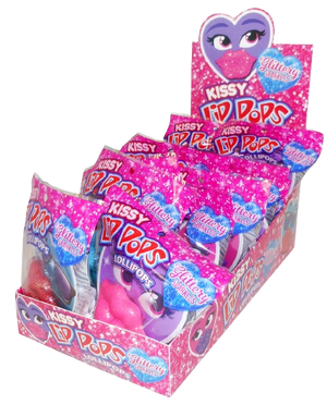 Flix Glitter Kissy Lip Pops Lollipop 0.56 oz. - For fresh candy and great service, visit www.allcitycandy.com