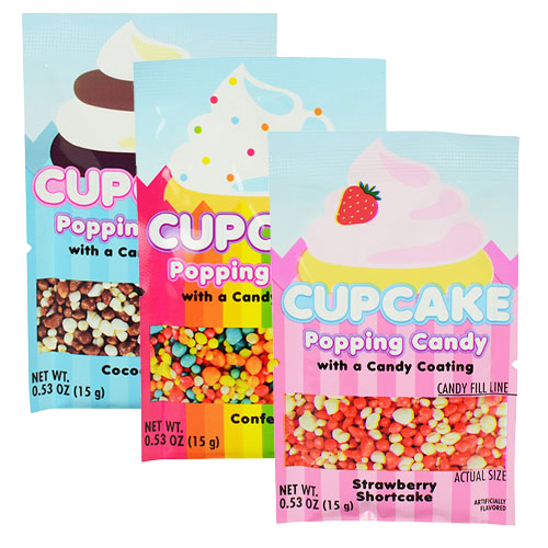 Cupcake Popping Candy with a Candy Coating .53 oz - Visit www.allcitycandy.com for great candy, service and delicious treats.
