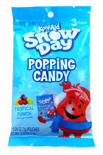 Kool-Aid Snow Day Popping Candy Tropical  Punch 0.74 oz. Bag - Visit www.allcitycandy.com for great candy, service and delicious treats!