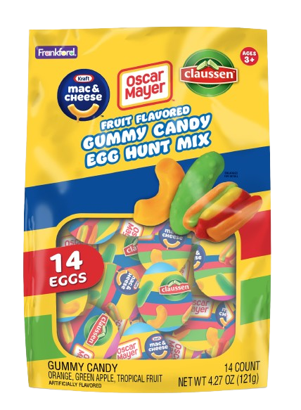 Frankford Kraft Heinz Oscar Mayer Assorted Gummy Candy Egg Hunt 4.27 oz. Bag