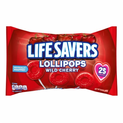 Lifesavers Lollipops Wild Cherry 25 Count 8.8 oz. Bag www.allcitycandy.com for fresh and delicious sweet candy treats