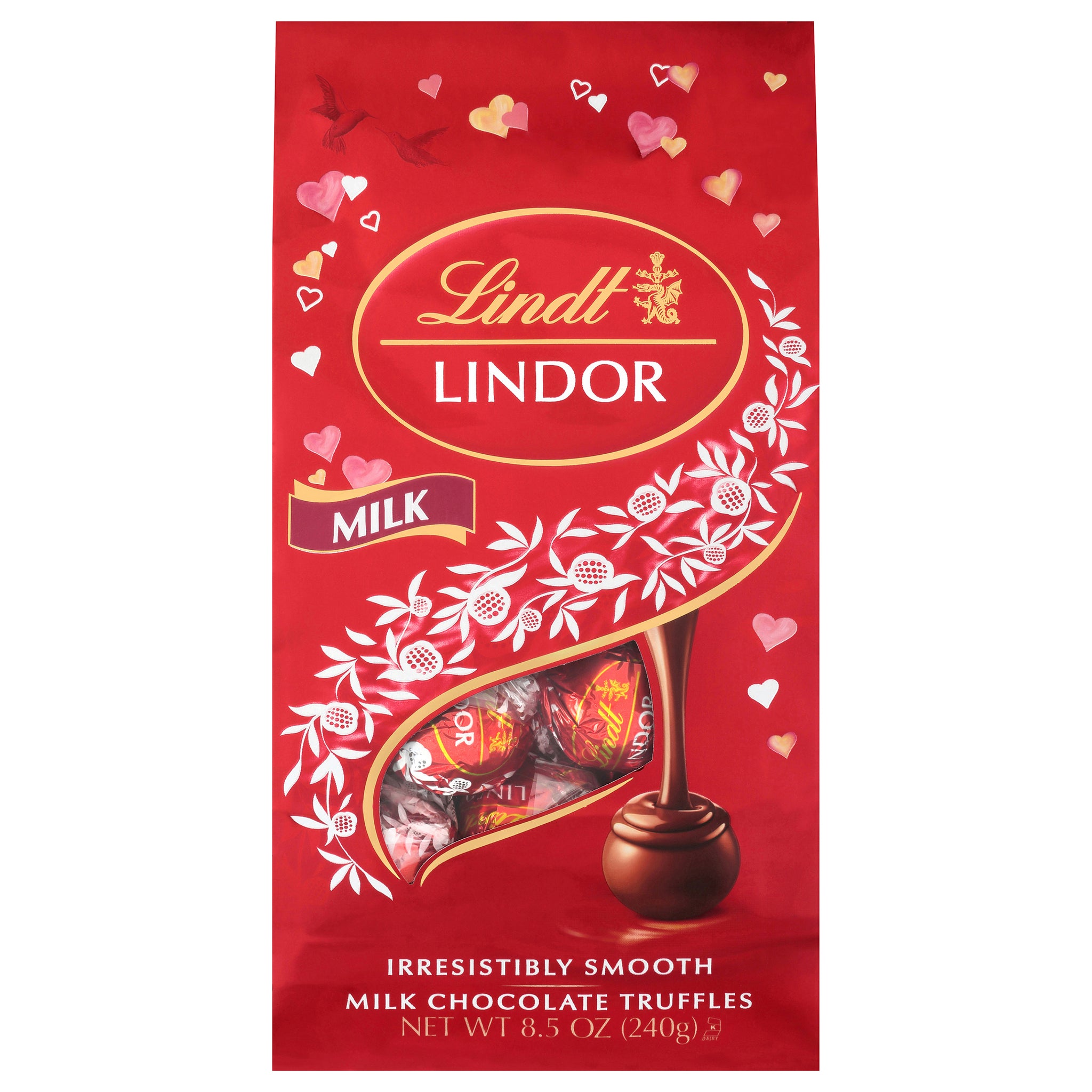 Lindt LINDOR Milk Chocolate Candy Truffles, Valentine's Day Chocolate, 50.8  oz., 120 Count