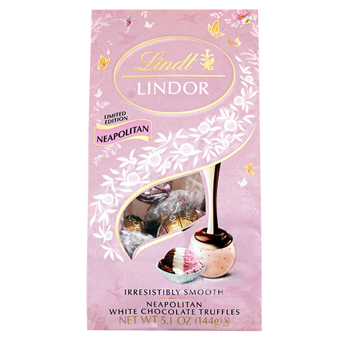 Lindt Lindor Neapolitan Truffles 5.1 oz. Bag - Visit www.allcitycandy.com for great candy, service and delicious treats.