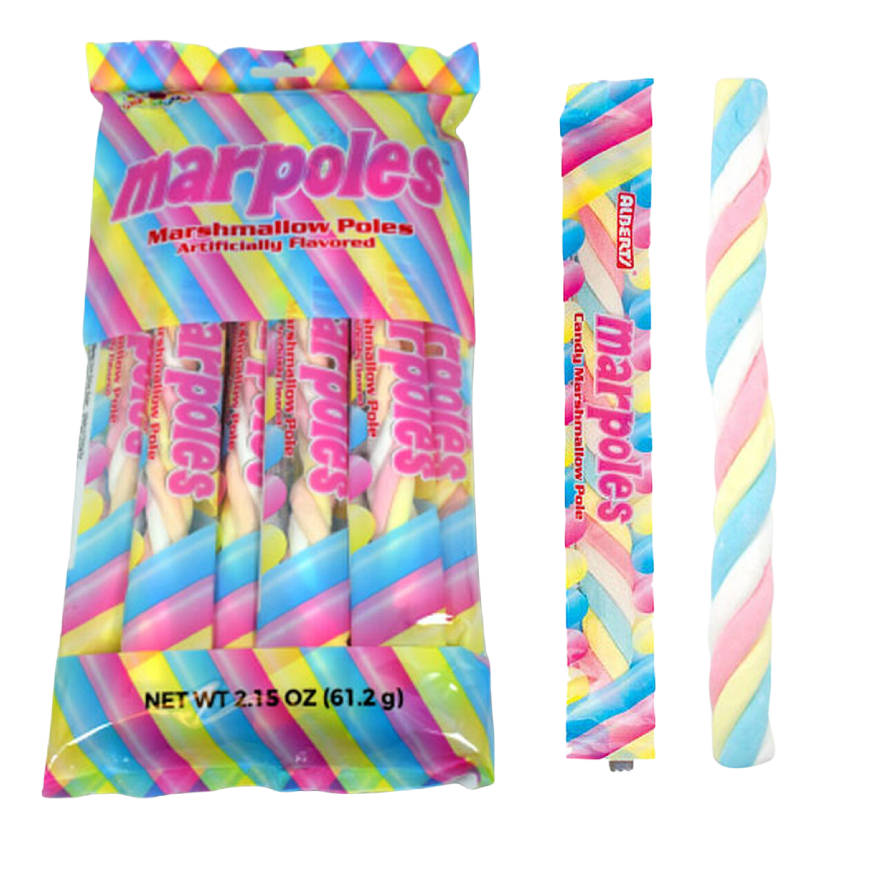 All City Candy Marpoles Candy Marshmallow Poles - Bag of 8 Chewy Albert's Candy For fresh candy and great service, visit www.allcitycandy.com