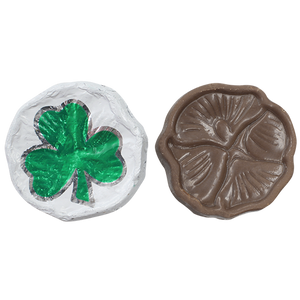 Milk Chocolate Foil Shamrocks 1 lb. Bulk Bag - Visit www.allcitycandy.com for great candy and delicious treats!