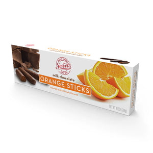 Sweet's Milk Chocolate Orange Sticks 10.5 oz. Box - For fresh candy and great service, visit www.allcitycandy.com