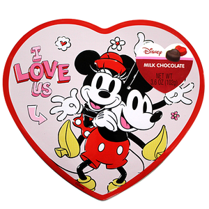 Disney Mickey & Minnie Milk Chocolate Heart Gift Tin 3.6 oz. - Visit www.allcitycandy.com for great candy, service and delicious treats.