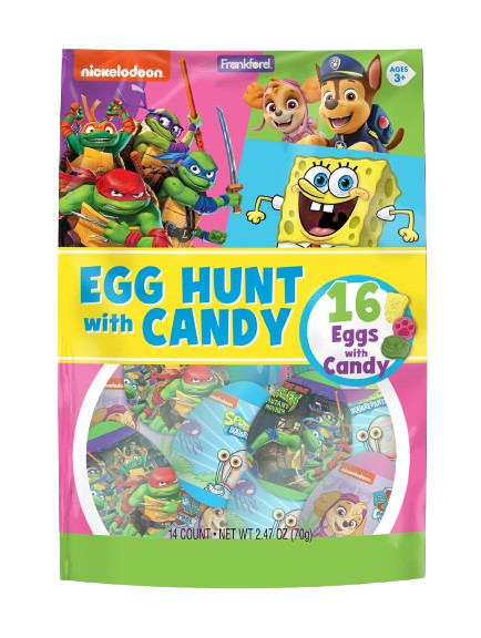 Nickelodeon Plastic Egg Hunt with Candy 16 count Bag 2.82 oz.