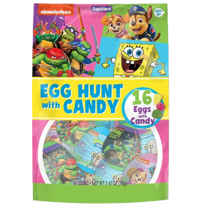 Nickelodeon Plastic Egg Hunt with Candy 16 count Bag 2.82 oz.