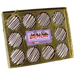 Hand-Dipped Chocolate Covered Oreo Cookies - 12-Piece Gift Box - Visit www.allcitycandy.com for great candy, service and delicious treats.