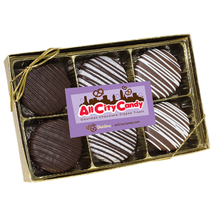 Gourmet Chocolate Covered Oreo Cookies - 6-Piece Gift Box - Visit www.allcitycandy.com for great candy, service and delicious treats.