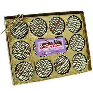 Hand-Dipped Chocolate Covered Oreo Cookies - 12-Piece Gift Box - Visit www.allcitycandy.com for great candy, service and delicious treats.