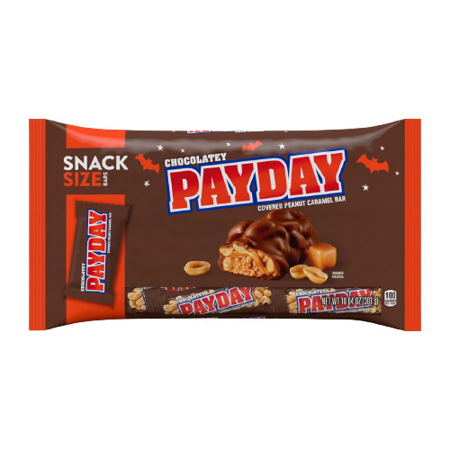 All City Candy Halloween Chocolatey PayDay Snack Size 10.64 oz. Bag-For fresh candy and great service, visit www.allcitycandy.com