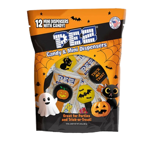 PEZ Candy & Mini Halloween Dispensers Party Bag - Bag of 12