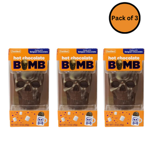 All City Candy Pack of 3 Frankford Skull Hot Chocolate Bomb 1.6 oz. Halloween Frankford Candy For fresh candy and great service, visit www.allcitycandy.com