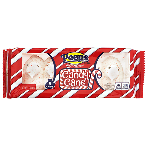Peeps Marshmallow Candy Cane 5 count Chicks 1.5 oz. - Visit www.allcitycandy.com for great candy, service and delicious treats.