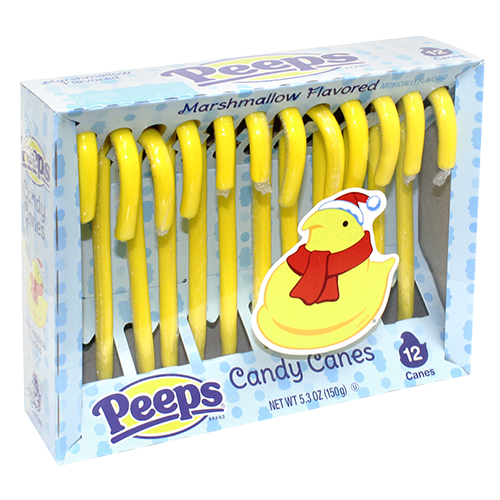 Peeps Brand Candy Canes 12 count 5.3 oz. Box - For fresh candy and great service, visit www.allcitycandy.com