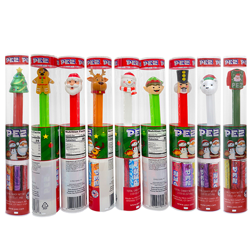 All City Candy PEZ Christmas Candy Dispenser Stocking Stuffer Collection - 1-Piece Tube Christmas PEZ Candy For fresh candy and great service, visit www.allcitycandy.com