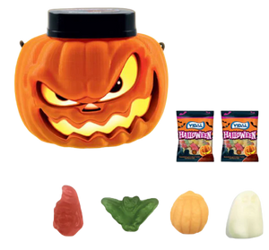 All City Candy Vidal Pumpkin Heads Halloween Mix Assorted Gummies 10.5 oz. Fun Size Novelty Candy | For fresh candy and great service, visit www.allcitycandy.com 