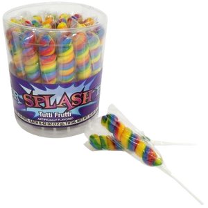 All City Candy Rainbow Color Splash Tutti Frutti Unicorn Lollipops - 30 Count Tub Lollipops & Suckers Albert's Candy For fresh candy and great service, visit www.allcitycandy.com