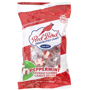 Red Bird Peppermint Candy Puffs 4 oz. Bag - Visit www.allcitycandy.com for great candy and delicious treats! 