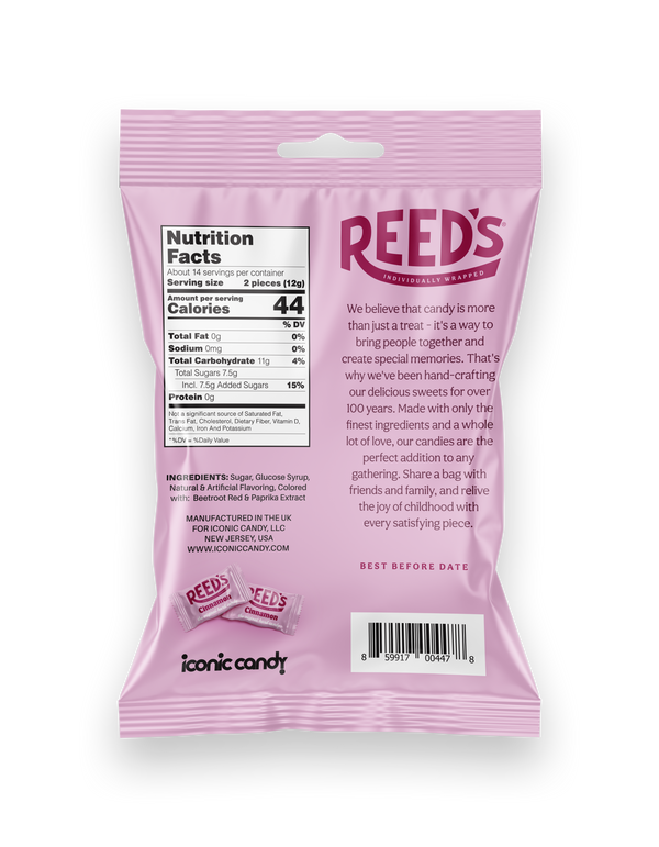 Reed's Wrapped Cinnamon Hard Candy 6.25 oz. Bag All City Candy