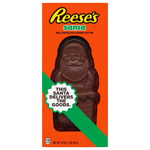 Reese's Milk Chocolate Peanut Butter 1 lb. Santa Figure 16 oz. BoxGreat Stocking Stuffers. For fresh candy and great service, visit www.allcitycandy.com