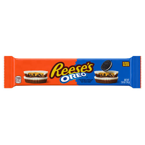 Reese's Oreo candy bar packaging on a white background