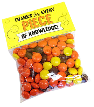 Reese's Pieces "Piece of Knowledge" Teacher Gift Bag - For fresh candy and great service, visit www.allcitycandy.com