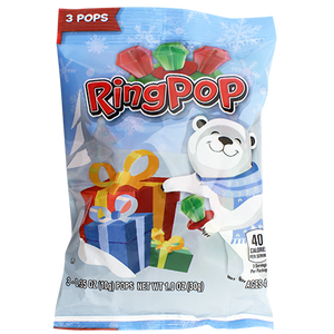 Topp's Ring Pop Holiday 3 Count 1 oz. Bag - Visit www.allcitycandy.com for great candy, service and delicious treats.