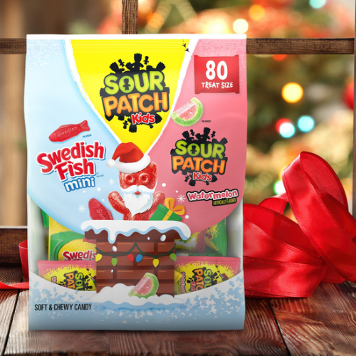 Sour Patch Kids Swedish Fish Holiday Variety 80 Count 2 lb. 4.3 oz. Bag
-  Visit www.allcitycandy.com for great candy and excellent customer service. 