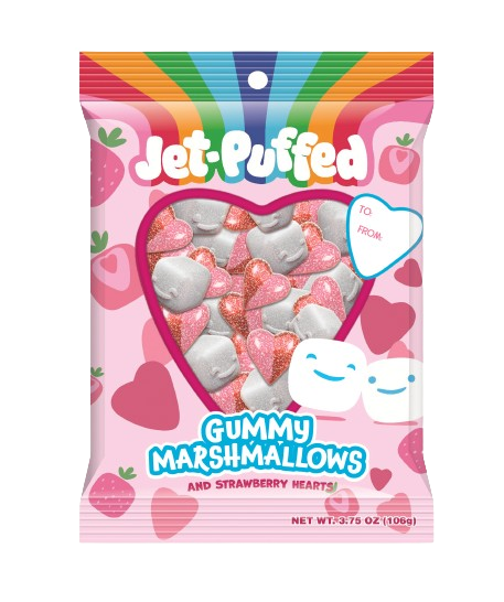 Jet Puffed Gummies Strawberry Marshmallow 3.75 oz. Bag - For fresh candy and great service, visit www.allcitycandy.com