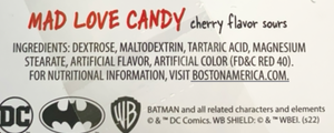 Harley Quinn Mad Love Sour Cherry Candy 1.0 oz. For fresh candy and great service, visit www.allcitycandy.com