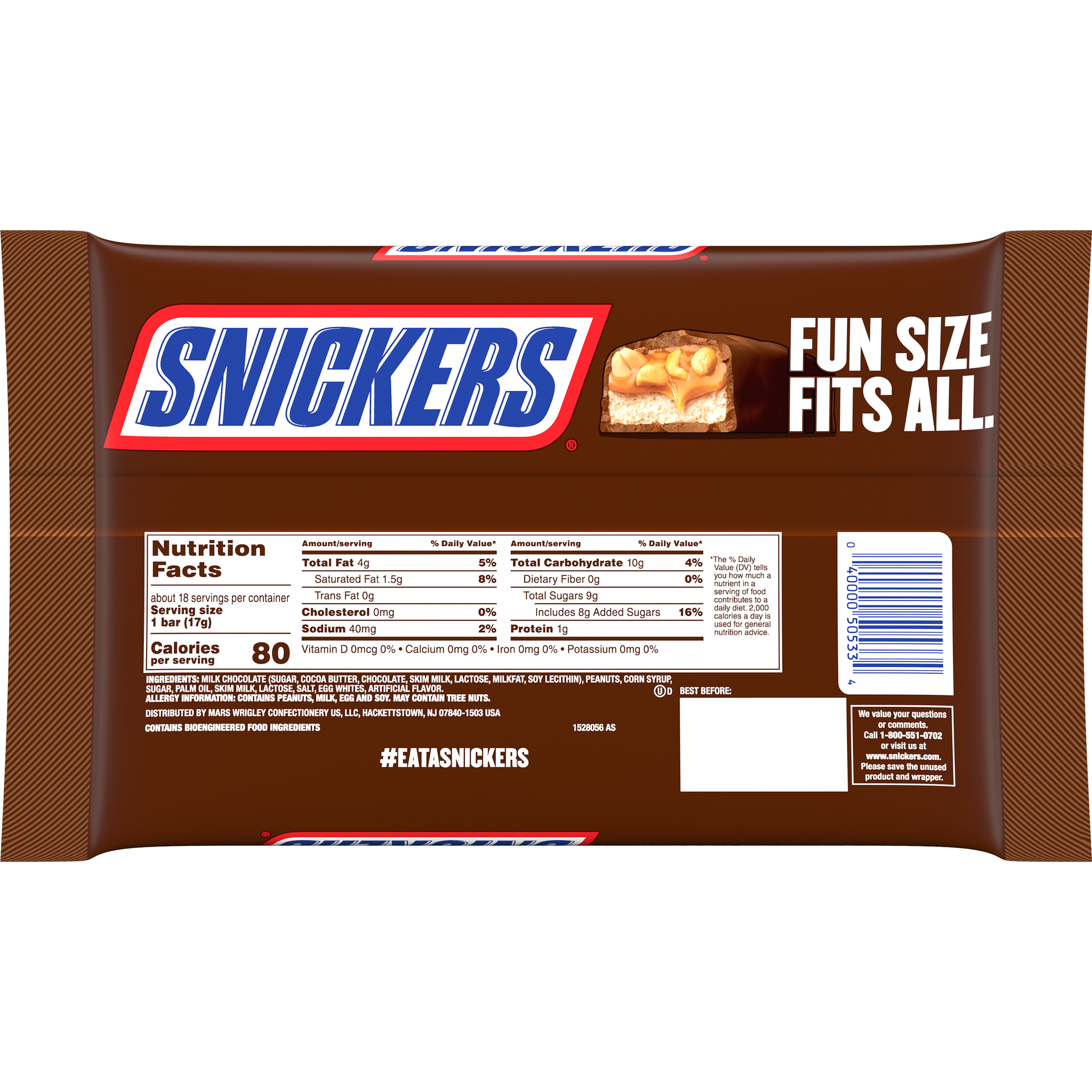 Snickers Fun Size Candy Bars - 10.59-oz. Bag at allcitycandy.com for all your candy needs. we make you feel like a kid in a candy store.