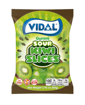 Vidal Gummi Sour Kiwi Slices 2.96 oz. Bag