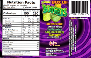 Sour Box of Boogers Gummi Candy 3 oz. Box