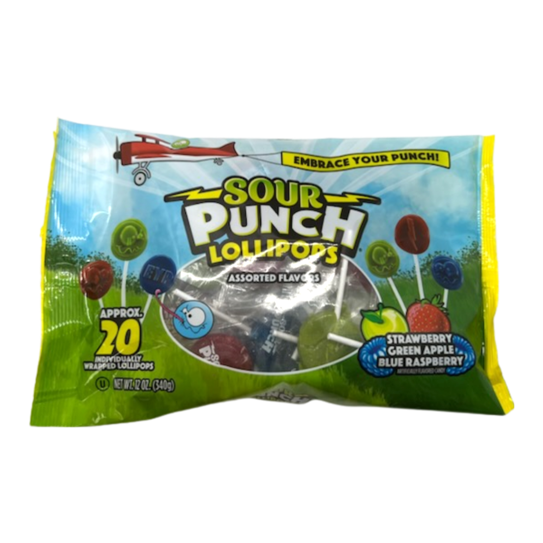 Sour Punch Lollipops Assorted Flavors Bag - For fresh candy and great service, visit www.allcitycandy.com
