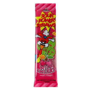 All City Candy Sour Power Wild Cherry Candy Straws - 1.75-oz. Pack Sour Dorval Trading 1 Package For fresh candy and great service, visit www.allcitycandy.com