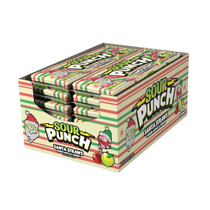 Sour Punch Santa Straws Green Apple & Berry 3.2 oz. Tray