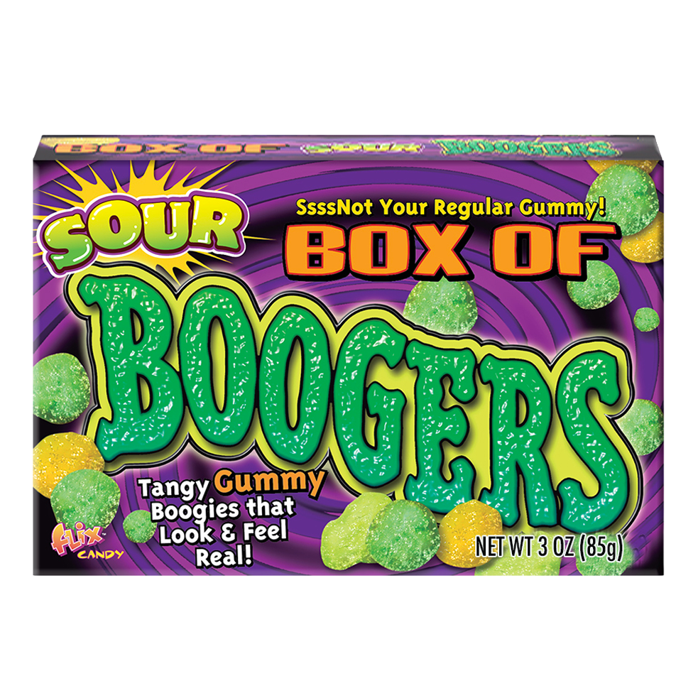 Sour Box of Boogers Gummi Candy 3 oz. Box