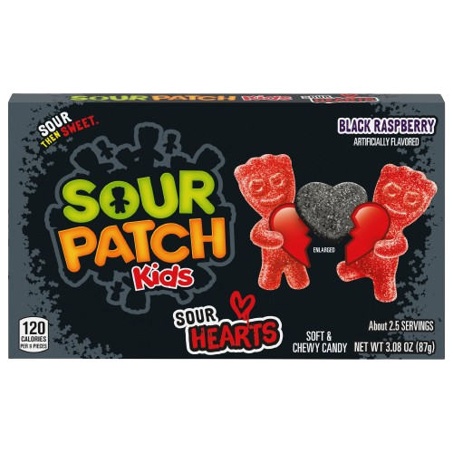 Sour Patch Kids Valentine's Sour Hearts 3.08 oz. Theater Box - For fresh candy and great service, visit www.allcitycandy.com