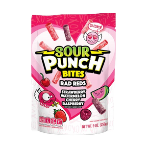 Valentine's Sour Punch Bites Rad Reds 9 oz. Bag - For fresh candy and great service, visit www.allcitycandy.com
