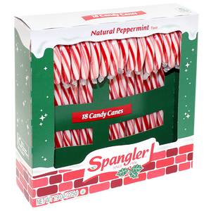 Spangler Candy Canes Peppermint Red & White 18 Count 7.9 oz.  Box - Visit www.allcitycandy.com for great service and delicious treats! 