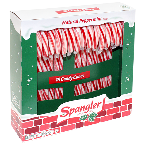 Spangler Candy Canes Peppermint Red & White 18 Count 7.9 oz.  Box - Visit www.allcitycandy.com for great service and delicious treats! 