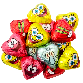 Palmers Valentine's Spongebob Hearts 3 lb. Bulk Bag - For fresh candy and great service, visit www.allcitycandy.com