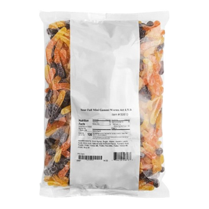 Albanese Sour Fall Mini Gummi Worms 4.5 lb. Bulk Bag - Visit www.allcitycandy.com for great candy and delicious treats!
