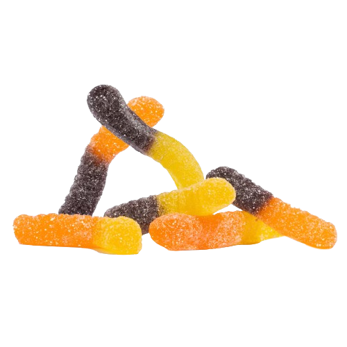 Albanese Sour Fall Mini Gummi Worms 4.5 lb. Bulk Bag - Visit www.allcitycandy.com for great candy and delicious treats!