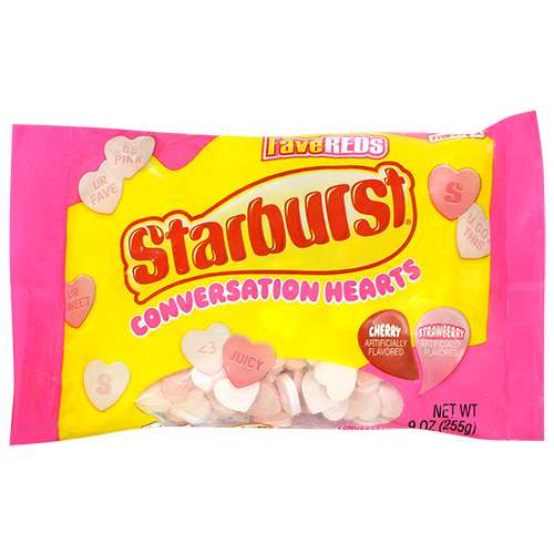 Starburst Conversation Hearts 9 oz. Bag - Visit www.allcitycandy.com for great candy, service and delicious treats.