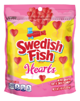 Valentine's Swedish Fish Hearts 10 oz. Bag - For fresh candy and great service, visit www.allcitycandy.com