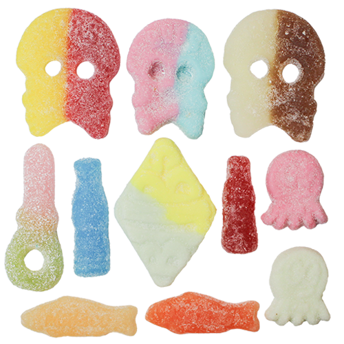 Swedish Sour House Mix 8 oz. Cup Bubs Swedish Godis Candy Skulls - All ...